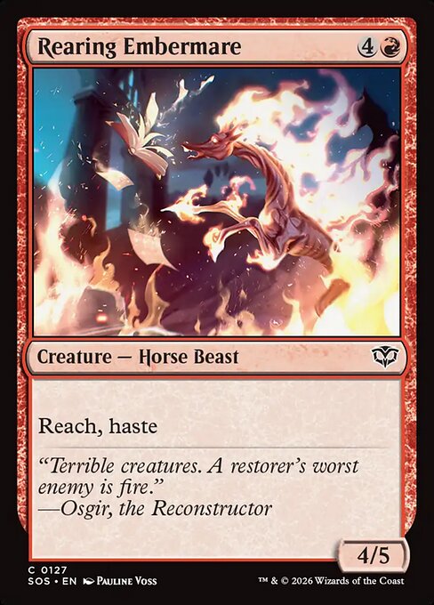 SOS, Rearing Embermare, Standard, 127, C, Near Mint, Normal, EN