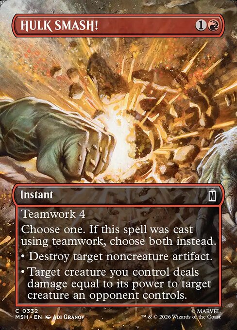 MSH, HULK SMASH!, (Borderless), 332, C, Near Mint, (Foil), EN