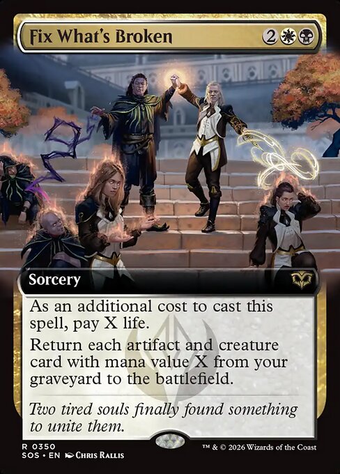 SOS, Fix What's Broken, (Extended Art), 350, R, Near Mint, Normal, EN