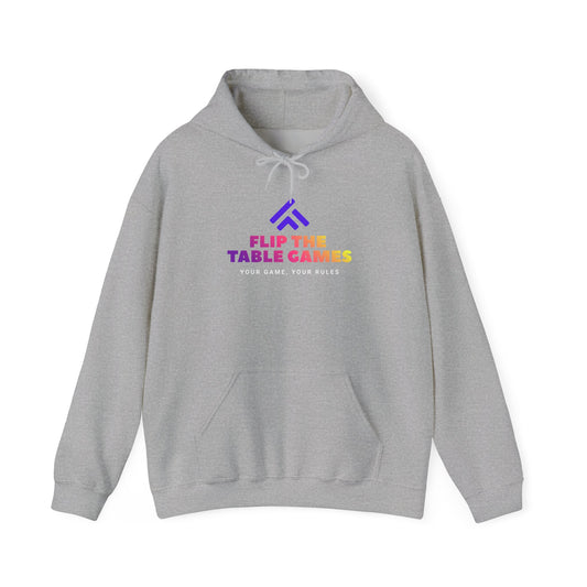 Flip the Table Games Hoodie - Unisex Heavy Blend Sweatshirt for Gaming Enthusiasts