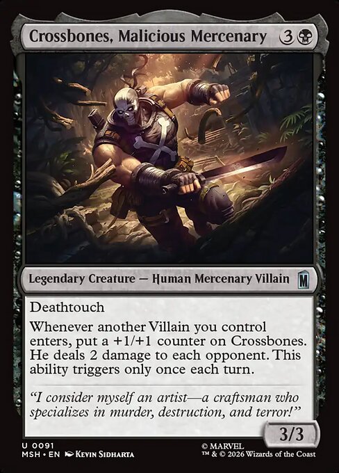 MSH, Crossbones, Malicious Mercenary, Standard, 91, U, Near Mint, Normal, EN
