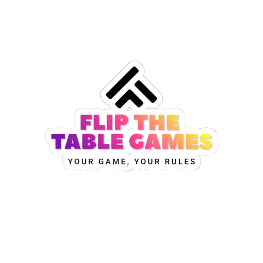 FTTG Logo, Game-Themed Kiss-Cut Stickers - Flip the Table Games, MTG, Magic the Gathering