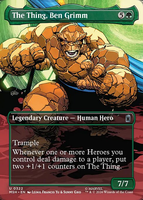 MSH, The Thing, Ben Grimm, (Borderless), 322, U, Near Mint, (Foil), EN
