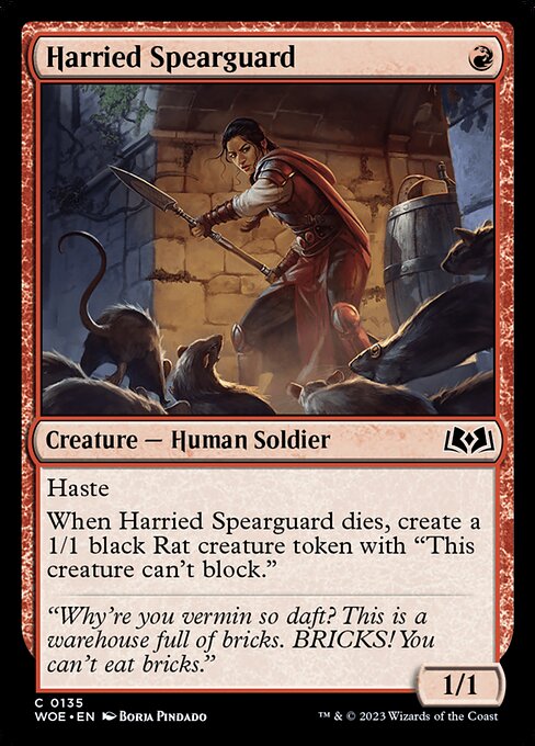WOE, Harried Spearguard, Standard, 135, C, Near Mint, Normal, EN