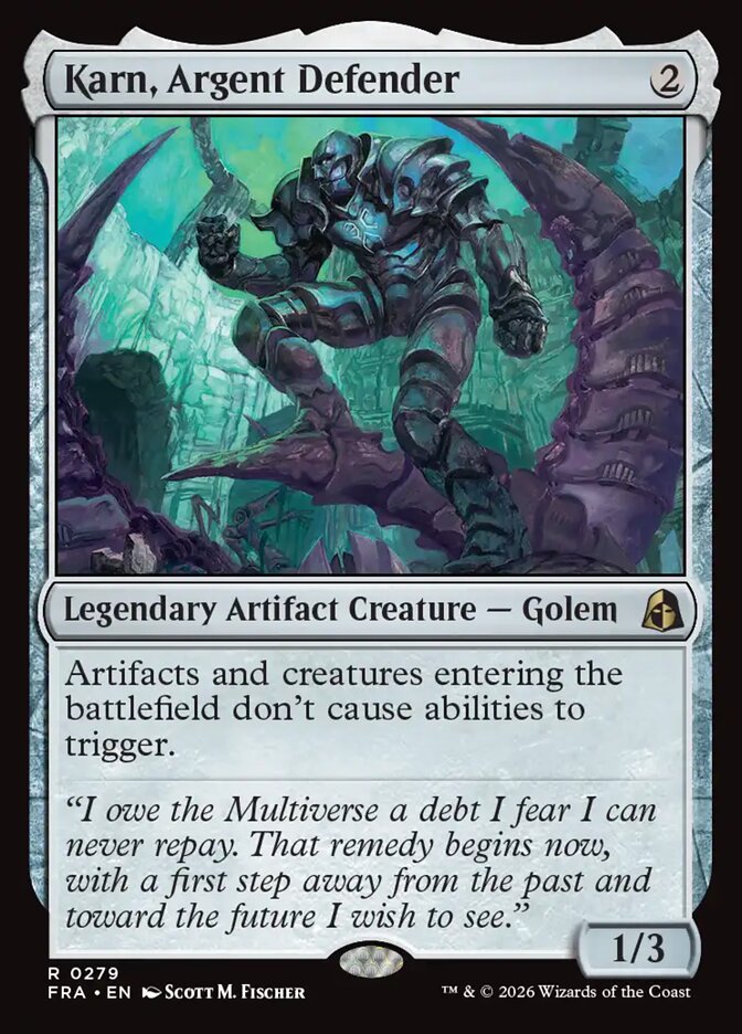 FRA, Karn, Argent Defender, Standard, 279, R, Near Mint, Normal, EN
