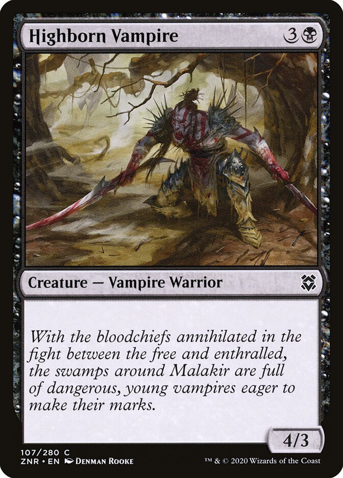 ZNR, Highborn Vampire, Standard, 107, C, Near Mint, Normal, EN