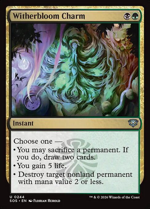 SOS, Witherbloom Charm, Standard, 244, U, Near Mint, (Foil), EN