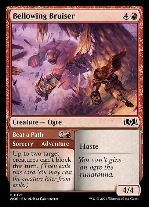 WOE, Bellowing Bruiser // Beat a Path, Standard, 121, C, Near Mint, (Foil), EN