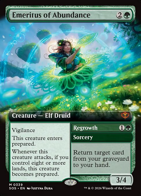 SOS, Emeritus of Abundance // Regrowth, (Extended Art), 339, M, Near Mint, (Foil), EN