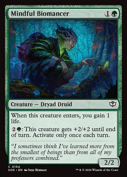 SOS, Mindful Biomancer, Standard, 154, C, Near Mint, Normal, EN