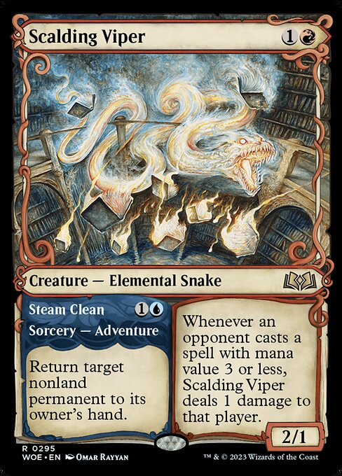 WOE, Scalding Viper // Steam Clean, (Showcase), 295, R, Near Mint, Normal, EN