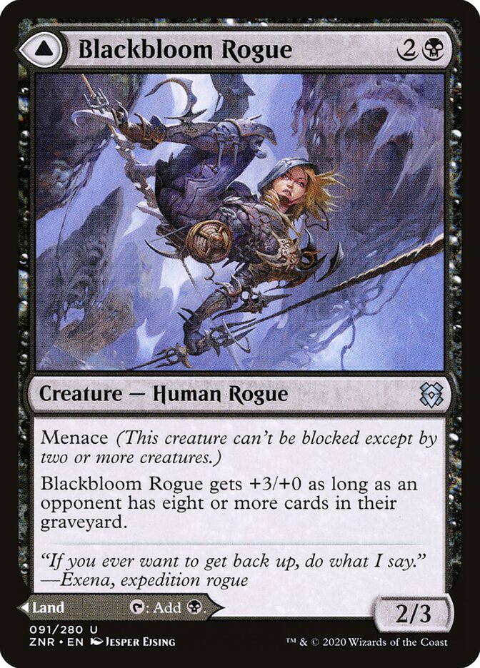 ZNR, Blackbloom Rogue // Blackbloom Bog, Standard, 91, U, Near Mint, Normal, EN