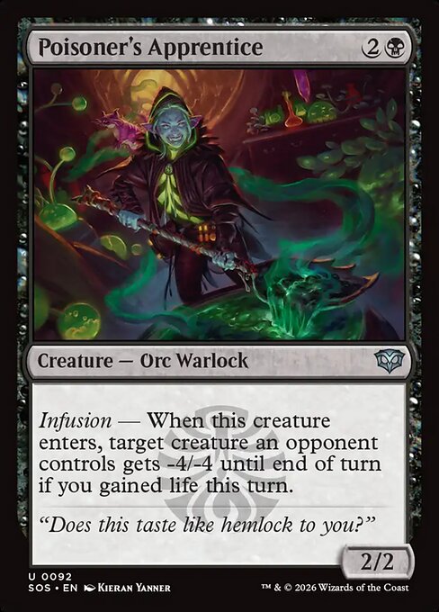 SOS, Poisoner's Apprentice, Standard, 92, U, Near Mint, Normal, EN