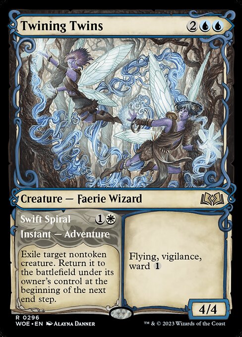 WOE, Twining Twins // Swift Spiral, (Showcase), 296, R, Near Mint, (Foil), EN