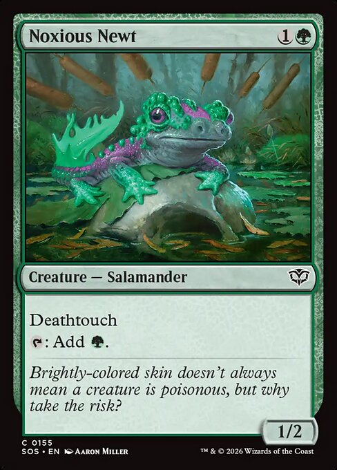 SOS, Noxious Newt, Standard, 155, C, Near Mint, (Foil), EN