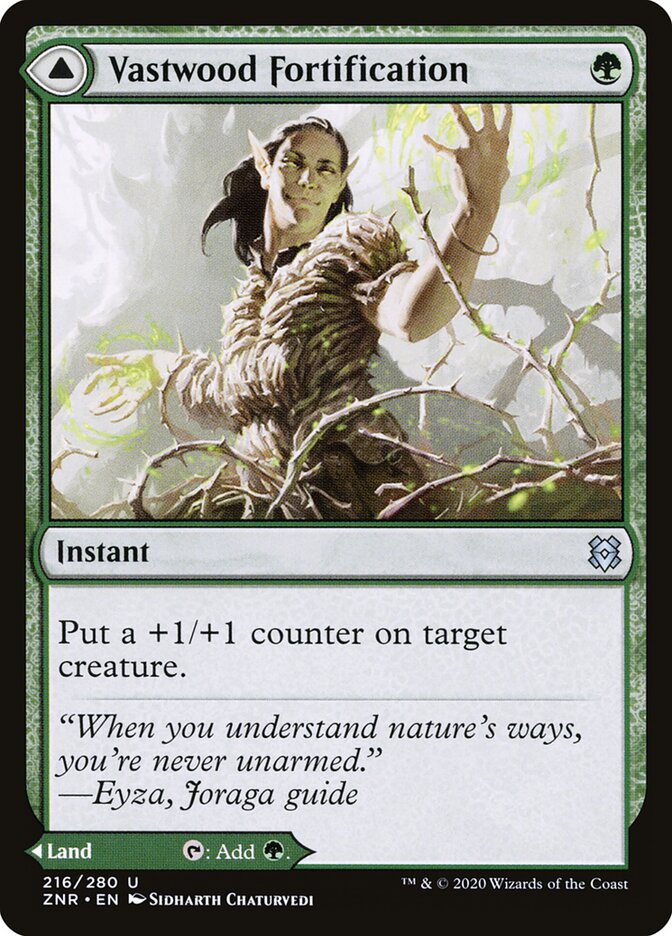 ZNR, Vastwood Fortification // Vastwood Thicket, Standard, 216, U, Near Mint, (Foil), EN