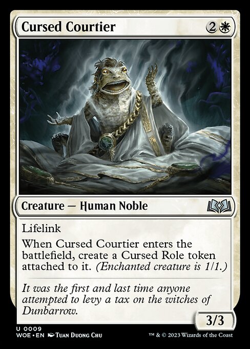 WOE, Cursed Courtier, Standard, 9, U, Near Mint, Normal, EN