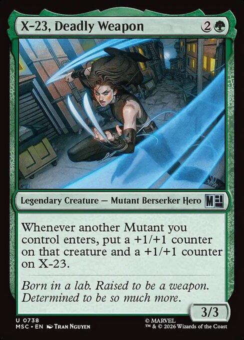 MSC, X-23, Deadly Weapon, Standard, 738, U, Near Mint, Normal, EN