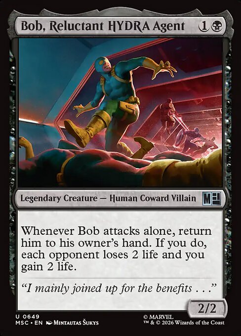 MSC, Bob, Reluctant HYDRA Agent, Standard, 649, U, Near Mint, Normal, EN