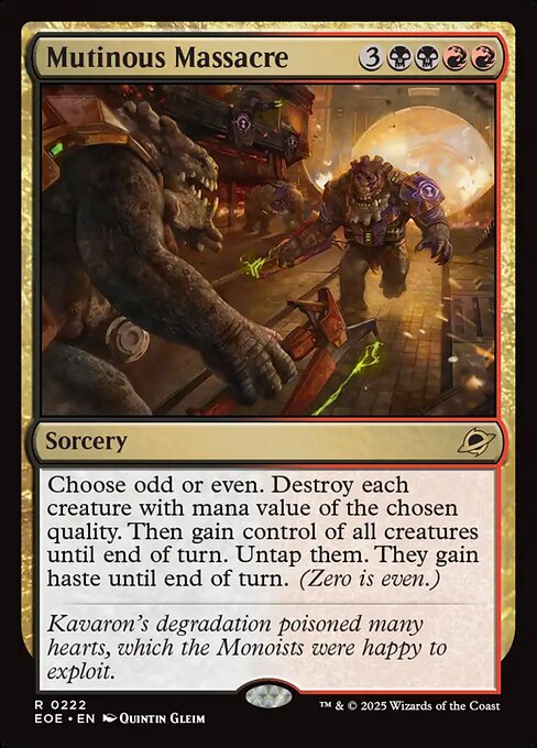 EOE, Mutinous Massacre, Standard, 222, R, Near Mint, Normal, EN