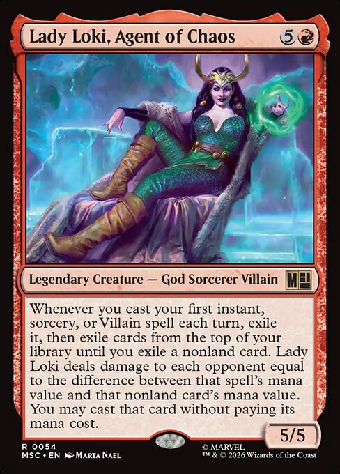 MSC, Lady Loki, Agent of Chaos, Standard, 54, R, Near Mint, (Surge Foil), EN