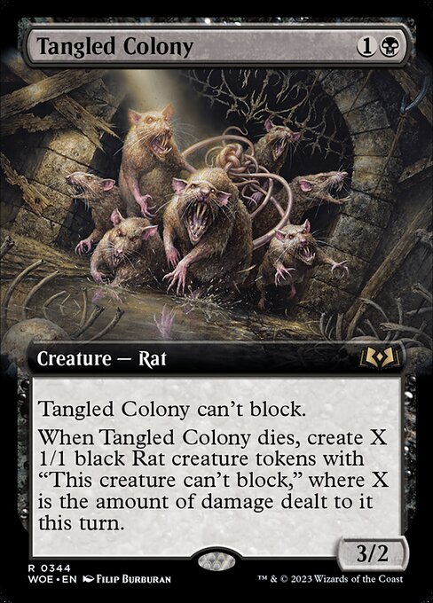 WOE, Tangled Colony, (Extended Art), 344, R, Near Mint, Normal, EN