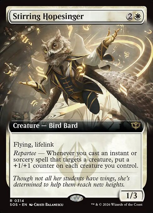 SOS, Stirring Hopesinger, (Extended Art), 314, R, Near Mint, (Foil), EN