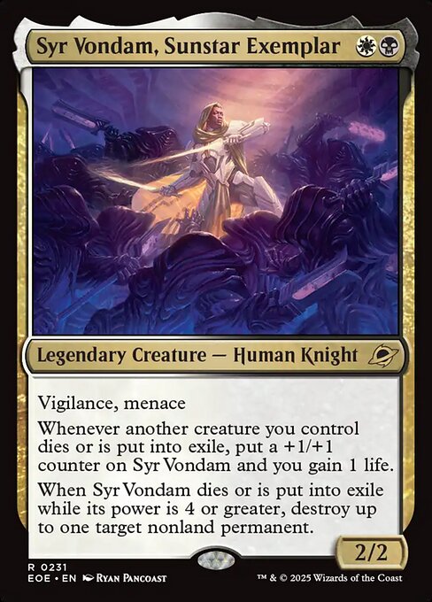 EOE, Syr Vondam, Sunstar Exemplar, Standard, 231, R, Near Mint, Normal, EN