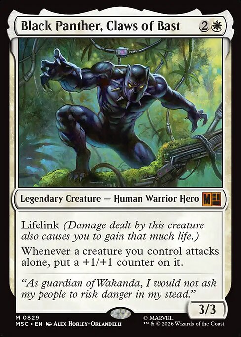 MSC, Black Panther, Claws of Bast, Standard, 829, M, Near Mint, Normal, EN