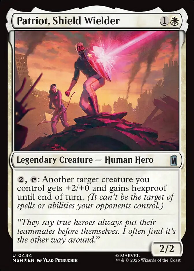 MSH, Patriot, Shield Wielder, Standard, 444, U, Near Mint, (Surge Foil), EN