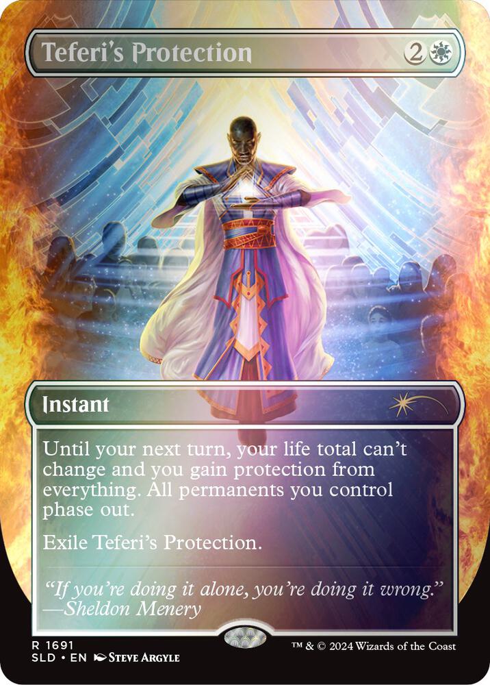 SLD, Teferi's Protection, (Borderless), 1691, R, Near Mint, (Rainbow Foil), EN