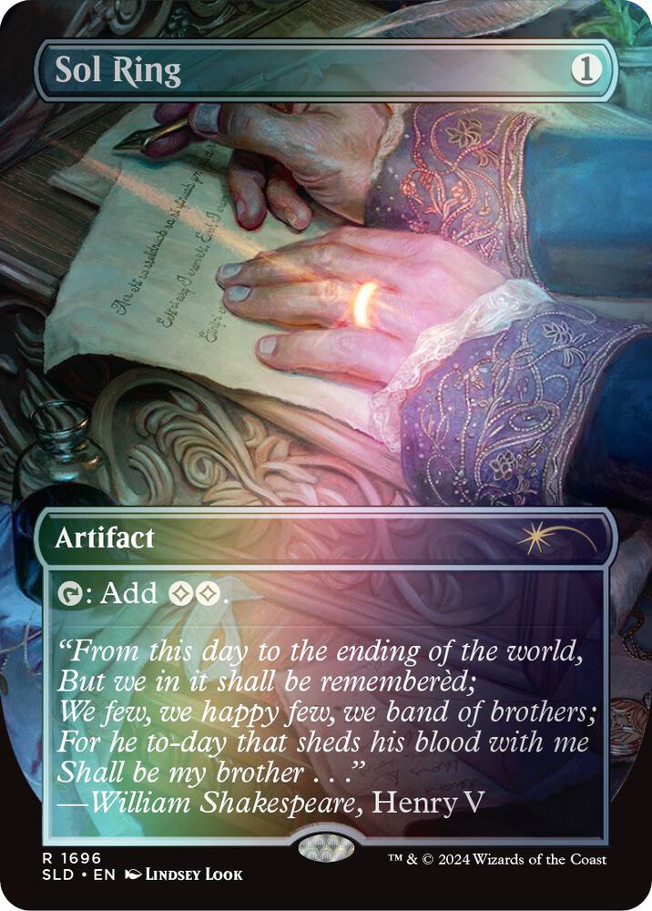 SLD, Sol Ring, (Borderless), 1696, R, Near Mint, (Rainbow Foil), EN