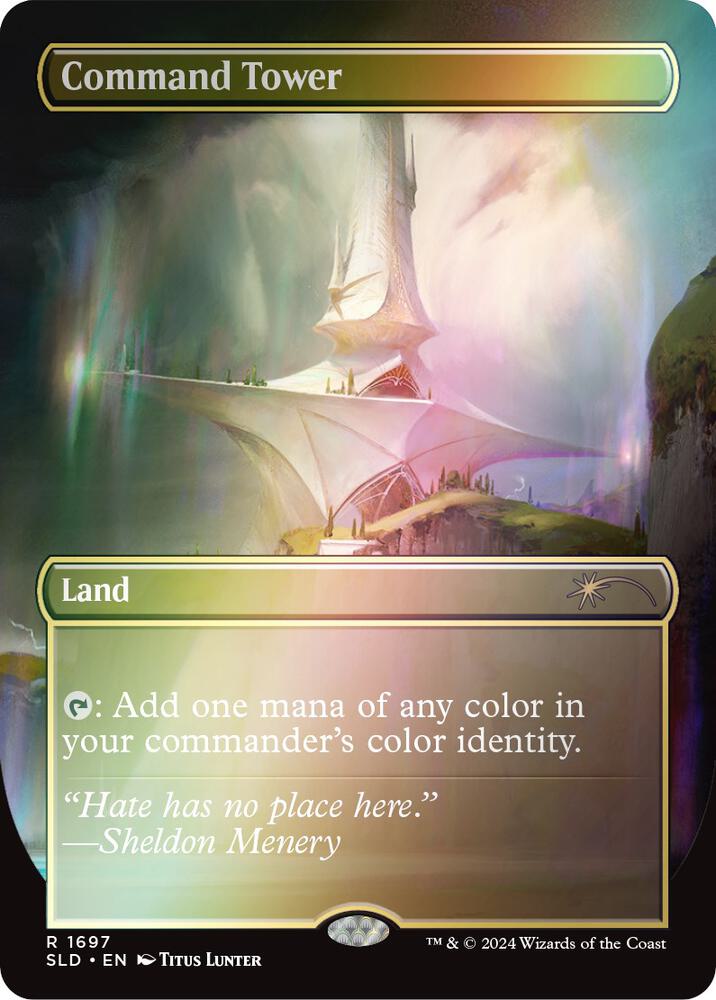 SLD, Command Tower, (Borderless), 1697, R, Near Mint, (Rainbow Foil), EN