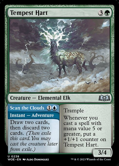 WOE, Tempest Hart // Scan the Clouds, Standard, 238, U, Near Mint, (Foil), EN