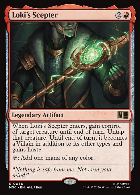 MSC, Loki's Scepter, Standard, 56, R, Near Mint, (Surge Foil), EN