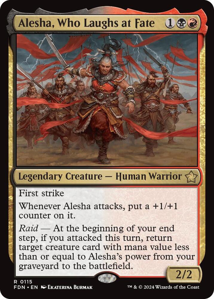 FDN, Alesha, Who Laughs at Fate, Standard, 115, R, Near Mint, (Foil), EN