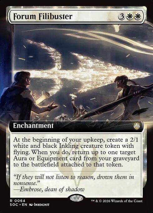 SOC, Forum Filibuster, (Extended Art), 64, R, Near Mint, Normal, EN
