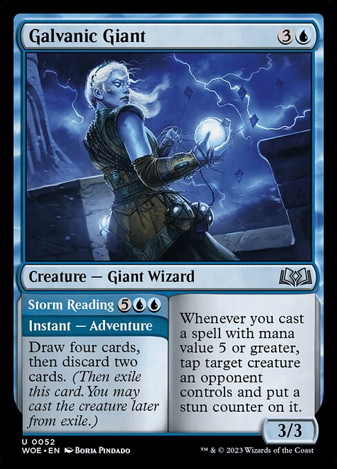 WOE, Galvanic Giant // Storm Reading, Standard, 52, U, Near Mint, (Foil), EN