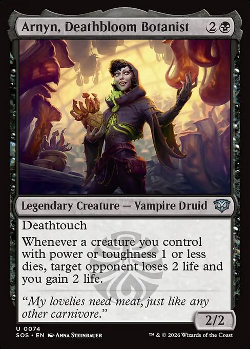 SOS, Arnyn, Deathbloom Botanist, Standard, 74, U, Near Mint, Normal, EN