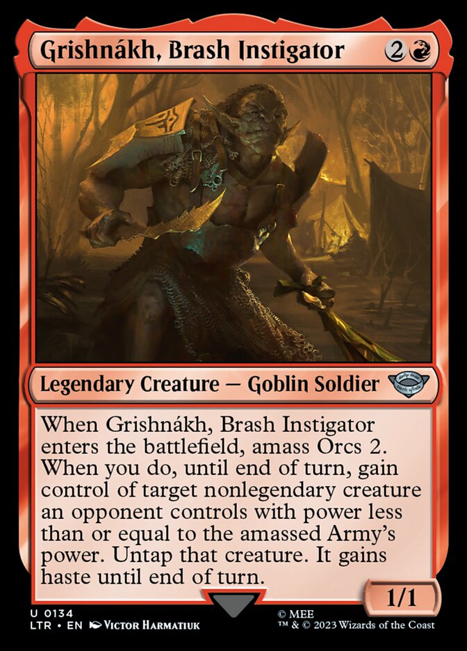 LTR, Grishnákh, Brash Instigator, Standard, 134, U, Near Mint, (Foil), EN