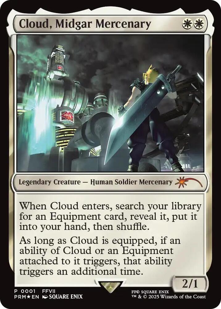FIN, PRM, Cloud, Midgar Mercenary, (Promo), 1, P, Mint (Unopened), Foil, EN
