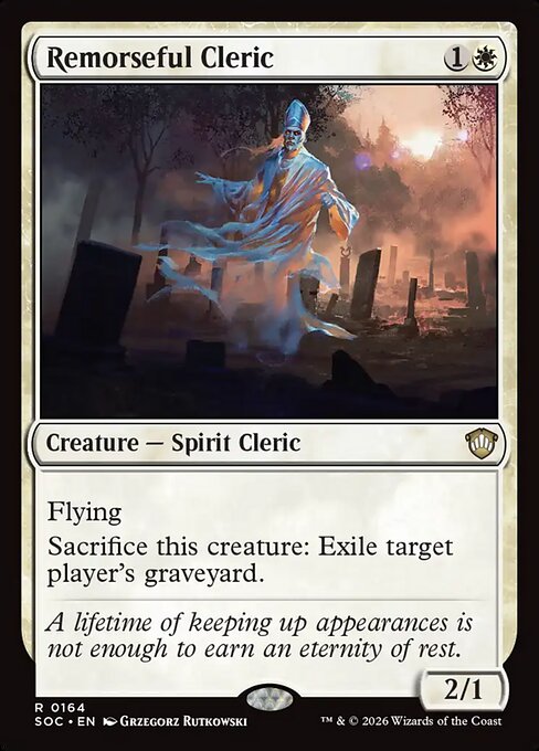 SOC, Remorseful Cleric, Standard, 164, R, Near Mint, Normal, EN