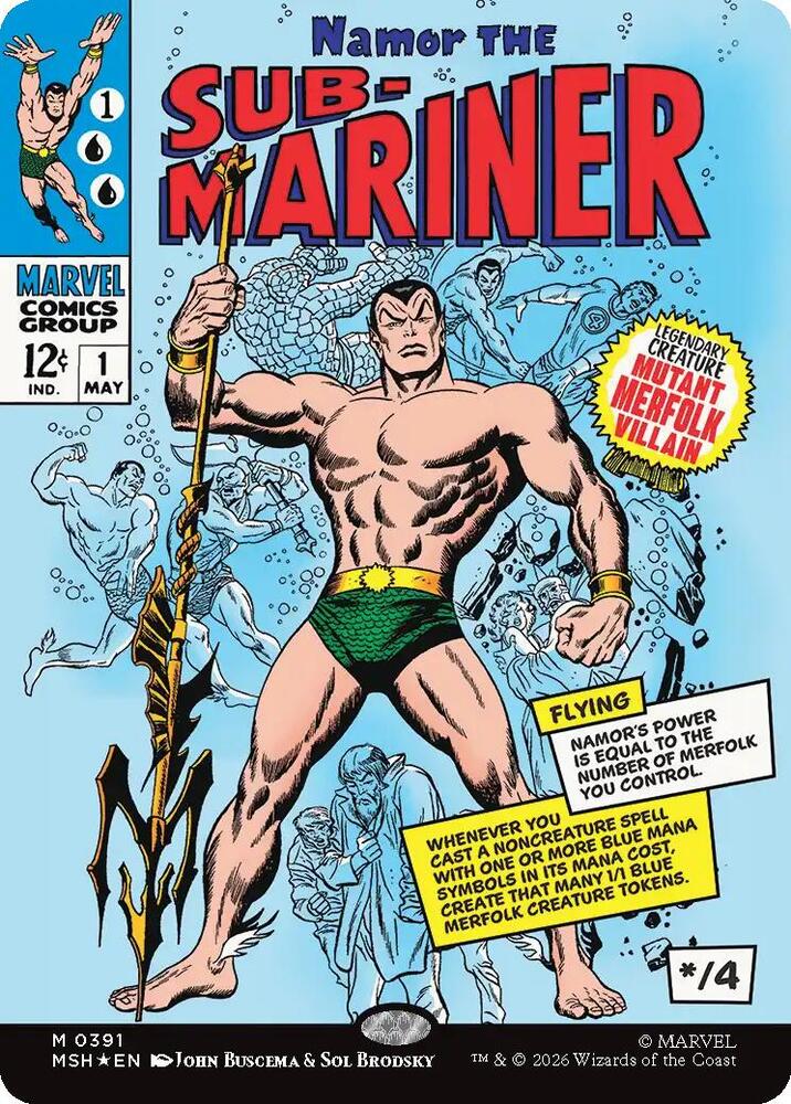 MSH, Namor the Sub-Mariner, (Borderless), 391, M, Near Mint, (Foil), EN