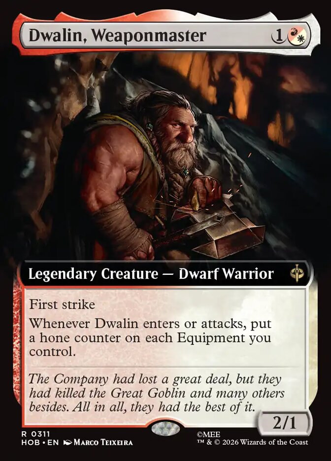 HOB, Dwalin, Weaponmaster, (Extended Art), 311, R, Near Mint, Normal, EN