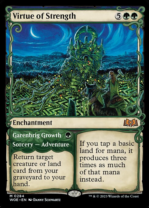 WOE, Virtue of Strength // Garenbrig Growth, (Showcase), 284, M, Near Mint, (Foil), EN