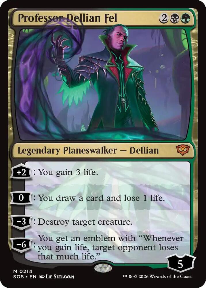 SOS, Professor Dellian Fel, Standard, 214, M, Near Mint, Foil, EN