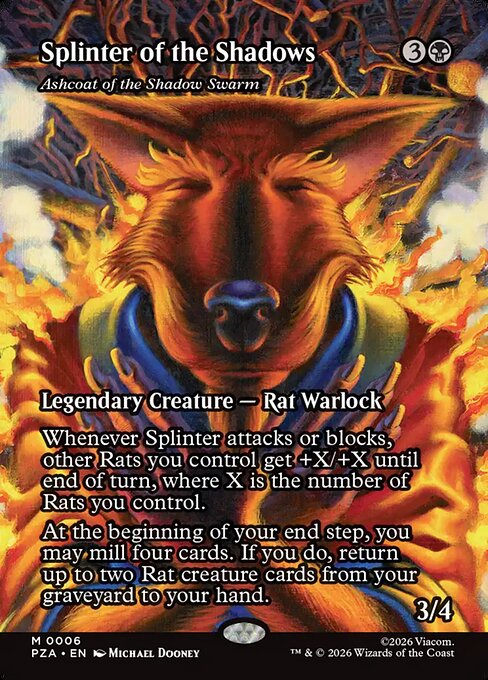 PZA, Ashcoat of the Shadow Swarm, (Borderless), 6, M, Near Mint, (Foil), EN