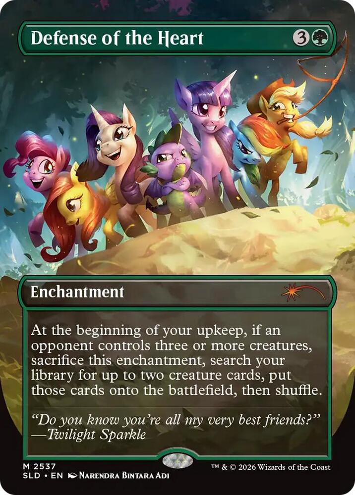 SLD, Defense of the Heart, (Borderless), 2537, M, Near Mint, (Foil), EN