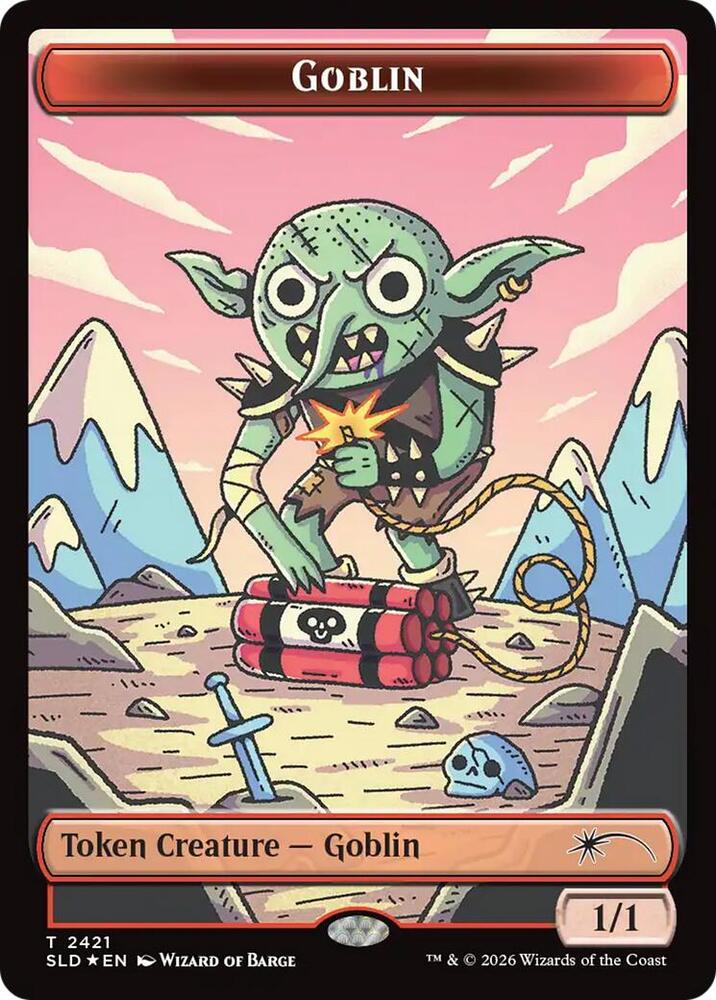 SLD, Goblin, (Bordereless), 2421, T, Near Mint, (Foil), EN