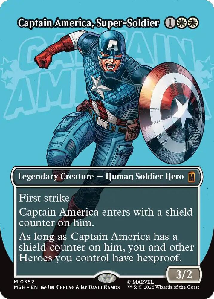 MSH, Captain America, Super-Soldier, (Borderless), 352, M, Near Mint, (Foil), EN